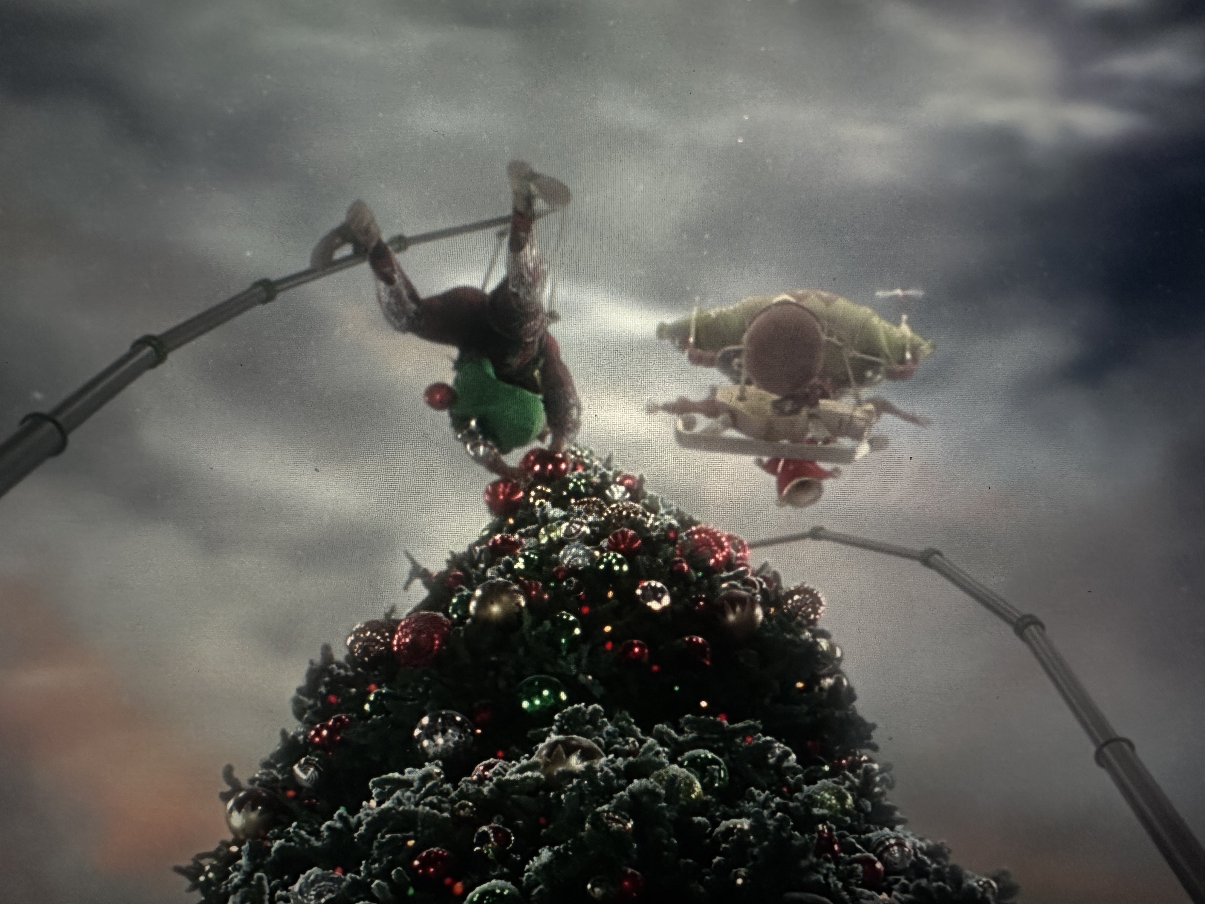 image of large christmas stree with hovering star over top in Whoville Town Square